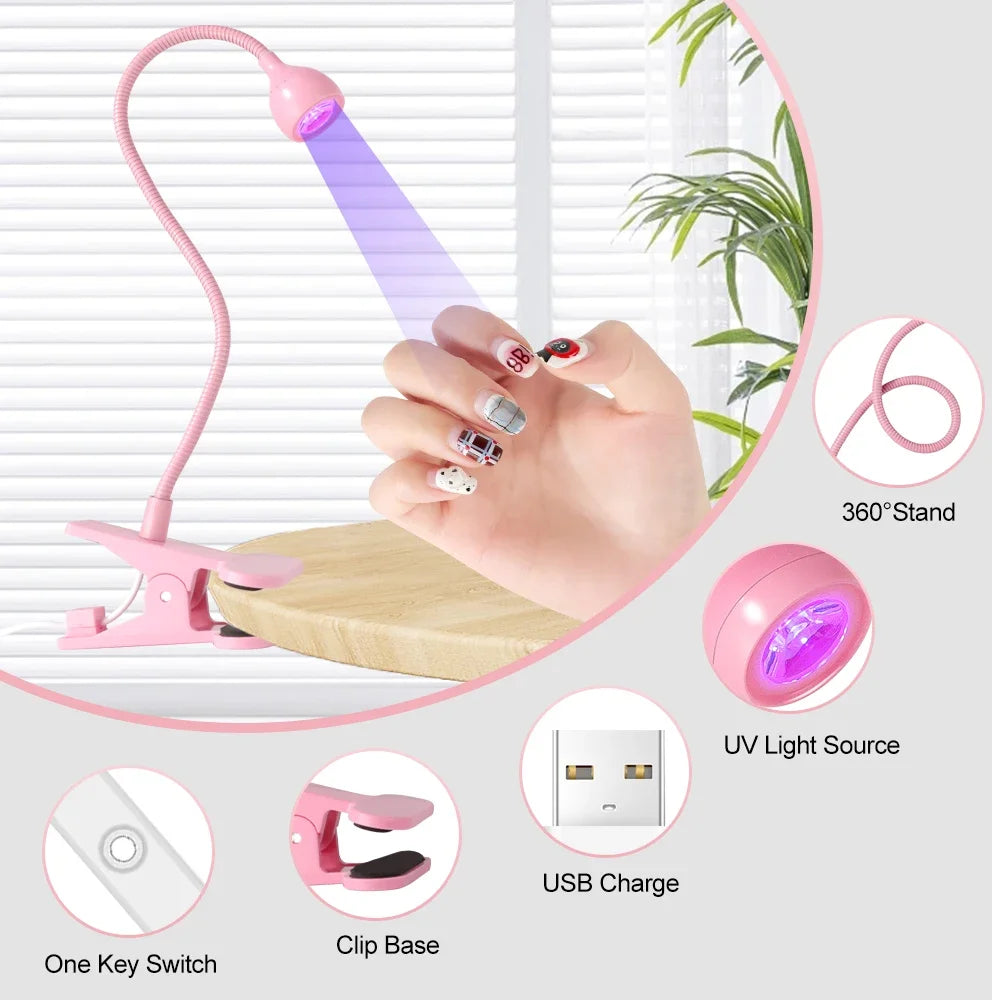 Flexible Clip-On UV Nail Lamp